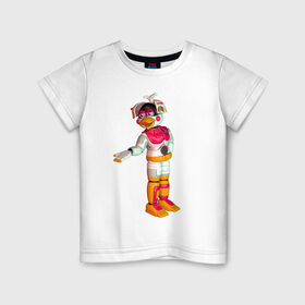 Детская футболка хлопок с принтом Фантайм Чика в Белгороде, 100% хлопок | круглый вырез горловины, полуприлегающий силуэт, длина до линии бедер | fnaf | аниматроник | пиццерия | робот | фантайм чика | чика