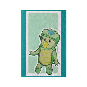 Обложка для паспорта матовая кожа с принтом Каппа в Белгороде, натуральная матовая кожа | размер 19,3 х 13,7 см; прозрачные пластиковые крепления | Тематика изображения на принте: carpg | japanuary | зеленый | каппа | черепаха