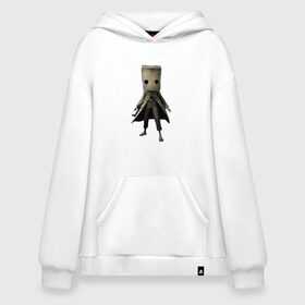 Худи SuperOversize хлопок с принтом Little Nightmares в Белгороде, 70% хлопок, 30% полиэстер, мягкий начес внутри | карман-кенгуру, эластичная резинка на манжетах и по нижней кромке, двухслойный капюшон
 | games | little nightmares | playstation | игра | мрачный | персонаж игры | человечек