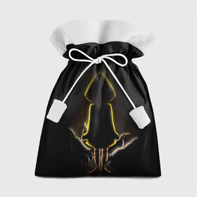 Подарочный 3D мешок с принтом Шестая - Little Nightmares в Белгороде, 100% полиэстер | Размер: 29*39 см | Тематика изображения на принте: лого | монстры | надпись | темная комната | ужасы