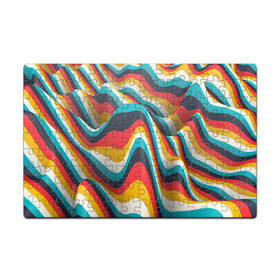 Пазл магнитный 126 элементов с принтом Цветные волны в Белгороде, полимерный материал с магнитным слоем | 126 деталей, размер изделия —  180*270 мм | Тематика изображения на принте: abstract | color | waves | абстракция | волны