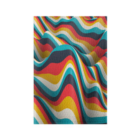Обложка для паспорта матовая кожа с принтом Цветные волны в Белгороде, натуральная матовая кожа | размер 19,3 х 13,7 см; прозрачные пластиковые крепления | abstract | color | waves | абстракция | волны
