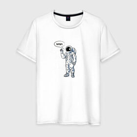 Мужская футболка хлопок с принтом NASA в Белгороде, 100% хлопок | прямой крой, круглый вырез горловины, длина до линии бедер, слегка спущенное плечо. | administration | aeronautics | nasa | national | space | тrdnasa