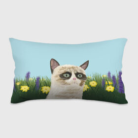 Подушка 3D антистресс с принтом Grumpy Cat в Белгороде, наволочка — 100% полиэстер, наполнитель — вспененный полистирол | состоит из подушки и наволочки на молнии | grumpy cat | весна | кот | котэ | кошка | сердитая кошка | цветок | цветы