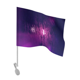 Флаг для автомобиля с принтом стекло дождь фиолетовый в Белгороде, 100% полиэстер | Размер: 30*21 см | влажный | дождь | запотевшее | капли | лиловый | магия | мистика | мокрый | ночь | потеки | роса | свет | стекло | текстура | фиолетовый | чернильный
