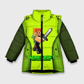 Зимняя куртка для девочек 3D с принтом Minecraft (S) в Белгороде, ткань верха — 100% полиэстер; подклад — 100% полиэстер, утеплитель — 100% полиэстер. | длина ниже бедра, удлиненная спинка, воротник стойка и отстегивающийся капюшон. Есть боковые карманы с листочкой на кнопках, утяжки по низу изделия и внутренний карман на молнии. 

Предусмотрены светоотражающий принт на спинке, радужный светоотражающий элемент на пуллере молнии и на резинке для утяжки. | creeper | earth | logo | mine | minecraft | mobile | online | земля | игра | крипер | лого | майнкрафт | онлайн | подземелье