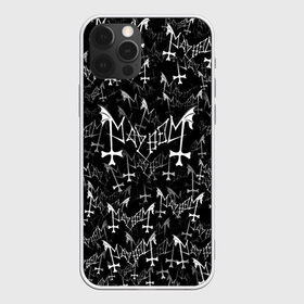 Чехол для iPhone 12 Pro Max с принтом Mayhem в Белгороде, Силикон |  | black | death | metal | rock | блэк | майхем | мейхем | метал | паттерн