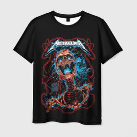 Мужская футболка 3D с принтом METALLICA в Белгороде, 100% полиэфир | прямой крой, круглый вырез горловины, длина до линии бедер | band | hardcore | metall | music | punk | rock | skull | usa | батька | джеймс | кирк | ларс | металлика | метла | музыка | рок | сша | трухильо | ульрих | хэви метал | хэммет | хэтфилд | череп