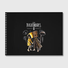 Альбом для рисования с принтом LITTLE NIGHTMARES 2 в Белгороде, 100% бумага
 | матовая бумага, плотность 200 мг. | little nightmares | little nightmares 2 | six | игры | комиксы | шестая