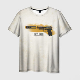 Мужская футболка 3D с принтом Counter-Strike | USP-S Orion в Белгороде, 100% полиэфир | прямой крой, круглый вырез горловины, длина до линии бедер | Тематика изображения на принте: counter strike | cs go | usp s | контр страйк | кс го | оружие | пистолет