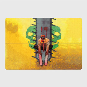 Магнитный плакат 3Х2 с принтом Человек бензопила демон в Белгороде, Полимерный материал с магнитным слоем | 6 деталей размером 9*9 см | anime | chainsaw man | manga | аниме | бензопила | демон | желтый | манга | ржавчина | человек бензопила | череп.