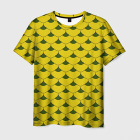Мужская футболка 3D с принтом Чешуя в Белгороде, 100% полиэфир | прямой крой, круглый вырез горловины, длина до линии бедер | броня | змеиная кожа | золото | камуфляж | насекомые | текстура | хамелеон | чешуя