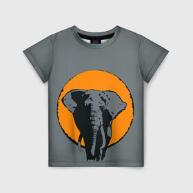 Детская футболка 3D с принтом Африканский Слон в Белгороде, 100% гипоаллергенный полиэфир | прямой крой, круглый вырез горловины, длина до линии бедер, чуть спущенное плечо, ткань немного тянется | африка | графика | дикий мир | животное | персонаж | природа | рисунок | слон