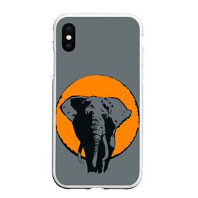 Чехол для iPhone XS Max матовый с принтом Африканский Слон в Белгороде, Силикон | Область печати: задняя сторона чехла, без боковых панелей | Тематика изображения на принте: африка | графика | дикий мир | животное | персонаж | природа | рисунок | слон