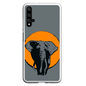 Чехол для Honor 20 с принтом Африканский Слон в Белгороде, Силикон | Область печати: задняя сторона чехла, без боковых панелей | Тематика изображения на принте: африка | графика | дикий мир | животное | персонаж | природа | рисунок | слон