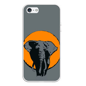 Чехол для iPhone 5/5S матовый с принтом Африканский Слон в Белгороде, Силикон | Область печати: задняя сторона чехла, без боковых панелей | Тематика изображения на принте: африка | графика | дикий мир | животное | персонаж | природа | рисунок | слон
