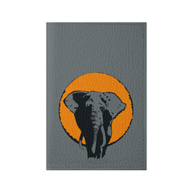 Обложка для паспорта матовая кожа с принтом Африканский Слон в Белгороде, натуральная матовая кожа | размер 19,3 х 13,7 см; прозрачные пластиковые крепления | Тематика изображения на принте: африка | графика | дикий мир | животное | персонаж | природа | рисунок | слон