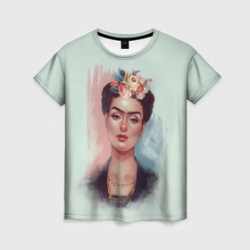 Женская футболка 3D с принтом Frida в Белгороде, 100% полиэфир ( синтетическое хлопкоподобное полотно) | прямой крой, круглый вырез горловины, длина до линии бедер | 8 march | 8 марта | cool girl | feminism | flower | frida | girl | kahlo | woman | в подарок | весна | девочкам | девочке | женские | женщинам | женщине | март | праздник | фем | феменизм | фрида кало | цветочки | цветы
