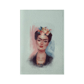 Обложка для паспорта матовая кожа с принтом Frida в Белгороде, натуральная матовая кожа | размер 19,3 х 13,7 см; прозрачные пластиковые крепления | 8 march | 8 марта | cool girl | feminism | flower | frida | girl | kahlo | woman | в подарок | весна | девочкам | девочке | женские | женщинам | женщине | март | праздник | фем | феменизм | фрида кало | цветочки | цветы