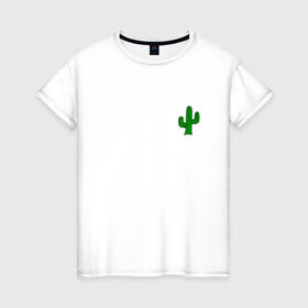 Женская футболка хлопок с принтом кактус в Белгороде, 100% хлопок | прямой крой, круглый вырез горловины, длина до линии бедер, слегка спущенное плечо | cactus | кактус | кактусы | растения | цветы