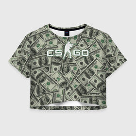 Женская футболка Crop-top 3D с принтом CS:GO - Franklin | Франклин в Белгороде, 100% полиэстер | круглая горловина, длина футболки до линии талии, рукава с отворотами | Тематика изображения на принте: beast | counter | cs | dollar | dollars | easy | ez | franklin | gg | ggwp | global | go | hyper | kill | money | offensive | one | shot | strike | деньги | доллар | доллары | контра | франклин