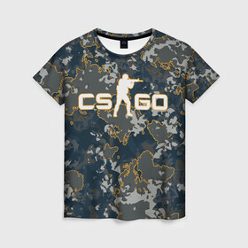 Женская футболка 3D с принтом CS:GO - Camo в Белгороде, 100% полиэфир ( синтетическое хлопкоподобное полотно) | прямой крой, круглый вырез горловины, длина до линии бедер | beast | camo | camouflage | counter | counter strike | cs | easy | ez | gg | ggwp | global | go | hyper | kill | offensive | one | shot | strike | зверь | камуфляж | скоростной