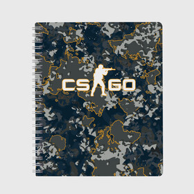 Тетрадь с принтом CS:GO - Camo в Белгороде, 100% бумага | 48 листов, плотность листов — 60 г/м2, плотность картонной обложки — 250 г/м2. Листы скреплены сбоку удобной пружинной спиралью. Уголки страниц и обложки скругленные. Цвет линий — светло-серый
 | beast | camo | camouflage | counter | counter strike | cs | easy | ez | gg | ggwp | global | go | hyper | kill | offensive | one | shot | strike | зверь | камуфляж | скоростной