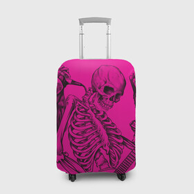 Чехол для чемодана 3D с принтом Skeleton,zandieh в Белгороде, 86% полиэфир, 14% спандекс | двустороннее нанесение принта, прорези для ручек и колес | bag | boock | boy | crazy | danger | flower | girl | lion | net | notepad | pencil | skeleton | skull | ticher