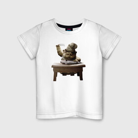 Детская футболка хлопок с принтом Little Nightmares 2 в Белгороде, 100% хлопок | круглый вырез горловины, полуприлегающий силуэт, длина до линии бедер | horror | little nightmares | monster | мертвые | монстры | повар | рыба | страшилки | ужастики | шестая