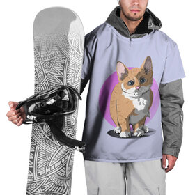 Накидка на куртку 3D с принтом Грустный Котик в Белгороде, 100% полиэстер |  | графика | домашний животные | животное | котенок | котик | персонаж | природа | рисунок