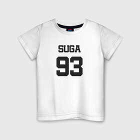 Детская футболка хлопок с принтом BTS - Suga 93 в Белгороде, 100% хлопок | круглый вырез горловины, полуприлегающий силуэт, длина до линии бедер | agust | agust d | boysband | bts | k pop | korea | korean | music | suga | suga 93 | бтс | к поп | кей поп | корейская | корейский | корея | кпоп | музыка | суга | шуга | шуга 93