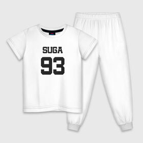 Детская пижама хлопок с принтом BTS - Suga 93 в Белгороде, 100% хлопок |  брюки и футболка прямого кроя, без карманов, на брюках мягкая резинка на поясе и по низу штанин
 | agust | agust d | boysband | bts | k pop | korea | korean | music | suga | suga 93 | бтс | к поп | кей поп | корейская | корейский | корея | кпоп | музыка | суга | шуга | шуга 93