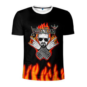 Мужская футболка 3D спортивная с принтом Judas priest в Белгороде, 100% полиэстер с улучшенными характеристиками | приталенный силуэт, круглая горловина, широкие плечи, сужается к линии бедра | judas priest | metal | metallica | rock | блек метал | британский | джудас прист | логотипы рок групп | металл | металлика | музыка | рок группы | рокерские | тяжелая музыка | тяжелый металл | тяжелый рок | хеви металл