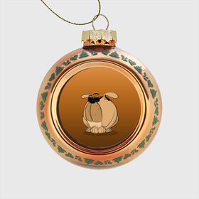 Стеклянный ёлочный шар с принтом Крутой мой верный пес в Белгороде, Стекло | Диаметр: 80 мм | бульдог | графика | крутой парень | очки | персонаж | пес | рисунок | чёрные очки