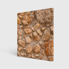 Холст квадратный с принтом Камни в Белгороде, 100% ПВХ |  | абстракция | камни | кладка | скала | стена | фон