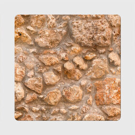 Магнит виниловый Квадрат с принтом Камни в Белгороде, полимерный материал с магнитным слоем | размер 9*9 см, закругленные углы | абстракция | камни | кладка | скала | стена | фон