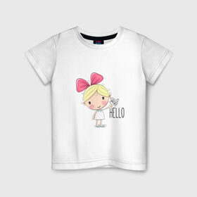Детская футболка хлопок с принтом Девочка в Белгороде, 100% хлопок | круглый вырез горловины, полуприлегающий силуэт, длина до линии бедер | беззаботное детство | игры | любовь