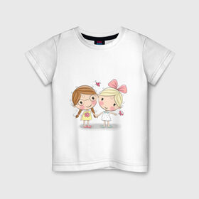 Детская футболка хлопок с принтом Девочка в Белгороде, 100% хлопок | круглый вырез горловины, полуприлегающий силуэт, длина до линии бедер | беззаботное детство | игры | любовь