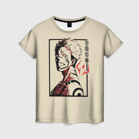 Женская футболка 3D с принтом Cукуна в Белгороде, 100% полиэфир ( синтетическое хлопкоподобное полотно) | прямой крой, круглый вырез горловины, длина до линии бедер | fushiguro | gojo | itadori | jujutsu | kaisen | kugisaki | megumi | nobaru | satoru | sukuna | yuji | битва | гето | годжо | дзюго | итадори | кенто | кугисаки | магическая | махито | мегуми | нанами | нобара | пальцы | сатору | сугуру | сукуна