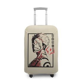 Чехол для чемодана 3D с принтом Cукуна в Белгороде, 86% полиэфир, 14% спандекс | двустороннее нанесение принта, прорези для ручек и колес | fushiguro | gojo | itadori | jujutsu | kaisen | kugisaki | megumi | nobaru | satoru | sukuna | yuji | битва | гето | годжо | дзюго | итадори | кенто | кугисаки | магическая | махито | мегуми | нанами | нобара | пальцы | сатору | сугуру | сукуна