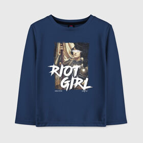 Детский лонгслив хлопок с принтом Riot girl в Белгороде, 100% хлопок | круглый вырез горловины, полуприлегающий силуэт, длина до линии бедер | 8 march | 8 марта | fem | feminism | flower | rebel girl | riot | woman | в подарок | девочкам | девочке | женские | женщинам | женщине | март | праздник | самая лучшая | фем | феминизм | цветочки | цветы