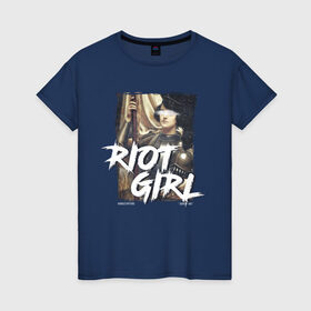 Женская футболка хлопок с принтом Riot girl в Белгороде, 100% хлопок | прямой крой, круглый вырез горловины, длина до линии бедер, слегка спущенное плечо | 8 march | 8 марта | fem | feminism | flower | rebel girl | riot | woman | в подарок | девочкам | девочке | женские | женщинам | женщине | март | праздник | самая лучшая | фем | феминизм | цветочки | цветы