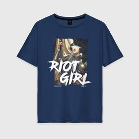Женская футболка хлопок Oversize с принтом Riot girl в Белгороде, 100% хлопок | свободный крой, круглый ворот, спущенный рукав, длина до линии бедер
 | 8 march | 8 марта | fem | feminism | flower | rebel girl | riot | woman | в подарок | девочкам | девочке | женские | женщинам | женщине | март | праздник | самая лучшая | фем | феминизм | цветочки | цветы