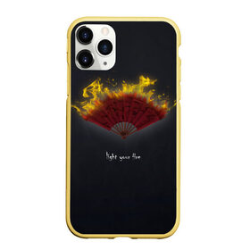 Чехол для iPhone 11 Pro матовый с принтом Light your fire в Белгороде, Силикон |  | Тематика изображения на принте: веер | желтый | зажги свой огонь | огонь | темный фон