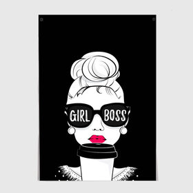 Постер с принтом Girl Boss в Белгороде, 100% бумага
 | бумага, плотность 150 мг. Матовая, но за счет высокого коэффициента гладкости имеет небольшой блеск и дает на свету блики, но в отличии от глянцевой бумаги не покрыта лаком | 8 марта | лучшая в мире | мама | подарок | подарок женщине | подарок любимым | подарок на 8 марта | самая лучшая  в мире | семья