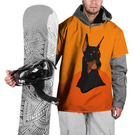 Накидка на куртку 3D с принтом Доберман в Белгороде, 100% полиэстер |  | верный друг | графика | животное | защитник | красивый пес | природа | рисунок | собака | сторож