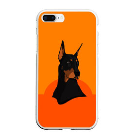 Чехол для iPhone 7Plus/8 Plus матовый с принтом Доберман в Белгороде, Силикон | Область печати: задняя сторона чехла, без боковых панелей | верный друг | графика | животное | защитник | красивый пес | природа | рисунок | собака | сторож