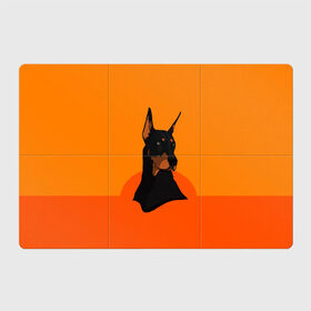 Магнитный плакат 3Х2 с принтом Доберман в Белгороде, Полимерный материал с магнитным слоем | 6 деталей размером 9*9 см | верный друг | графика | животное | защитник | красивый пес | природа | рисунок | собака | сторож