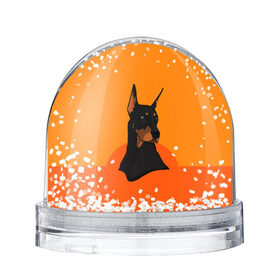 Снежный шар с принтом Доберман в Белгороде, Пластик | Изображение внутри шара печатается на глянцевой фотобумаге с двух сторон | верный друг | графика | животное | защитник | красивый пес | природа | рисунок | собака | сторож