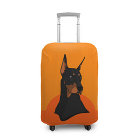 Чехол для чемодана 3D с принтом Доберман в Белгороде, 86% полиэфир, 14% спандекс | двустороннее нанесение принта, прорези для ручек и колес | верный друг | графика | животное | защитник | красивый пес | природа | рисунок | собака | сторож